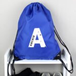 Personalised Children's Big Initial & Name Blue Kit Bag - Image 5