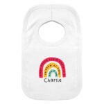 Personalised Rainbow Design 0-3 Months Baby Bib - Image 4