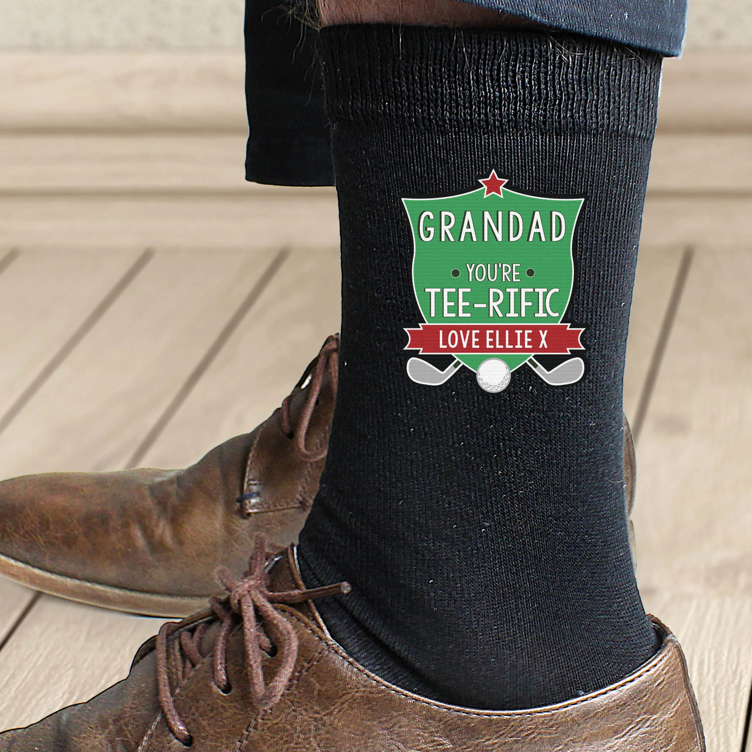 Personalised 'Tee-Rific' Men's Black Socks - Image 2