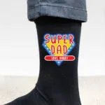 Personalised 'Super Dad' Men's Black Socks - Image 3