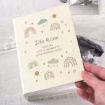 Personalised New Baby Rainbow Design 6x4 Photo Album with Sleeves - Image 5