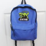 Personalised Children's Dinosaur Motif Blue Backpack