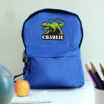 Personalised Children's Dinosaur Motif Blue Backpack - Image 3