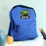 Personalised Children's Dinosaur Motif Blue Backpack - Image 4