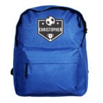 Personalised Children's Football Shield Design Blue Backpack - Image 4