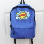 Personalised Children's Superhero Design Blue Backpack