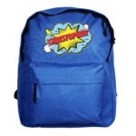 Personalised Children's Superhero Design Blue Backpack - Image 5