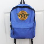 Personalised Children's Badge Design Blue Backpack