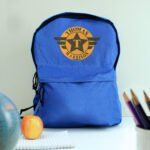 Personalised Children's Badge Design Blue Backpack - Image 3