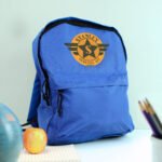 Personalised Children's Badge Design Blue Backpack - Image 4