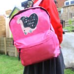 Personalised Children's Dinosaur Design 'Be Roarsome' Pink Backpack - Image 2