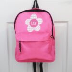 Personalised Children's Flower Design Pink Backpack