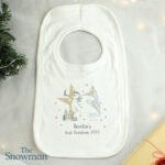 Personalised The Snowman Magical Adventure 0-3 Months Baby Bib - Image 3