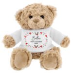 Personalised Any Message Christmas Holly Design Plush Teddy Bear - Image 5