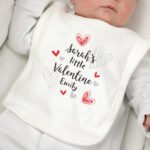 Personalised 'Little Valentine' Hearts Design 0-3 Months Baby Bib - Image 5
