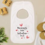 Personalised 'Little Valentine' Hearts Design 0-3 Months Baby Bib - Image 6