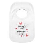 Personalised 'Little Valentine' Hearts Design 0-3 Months Baby Bib - Image 7