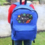 Personalised Children's Space Themed Blue Backpack - Image 2