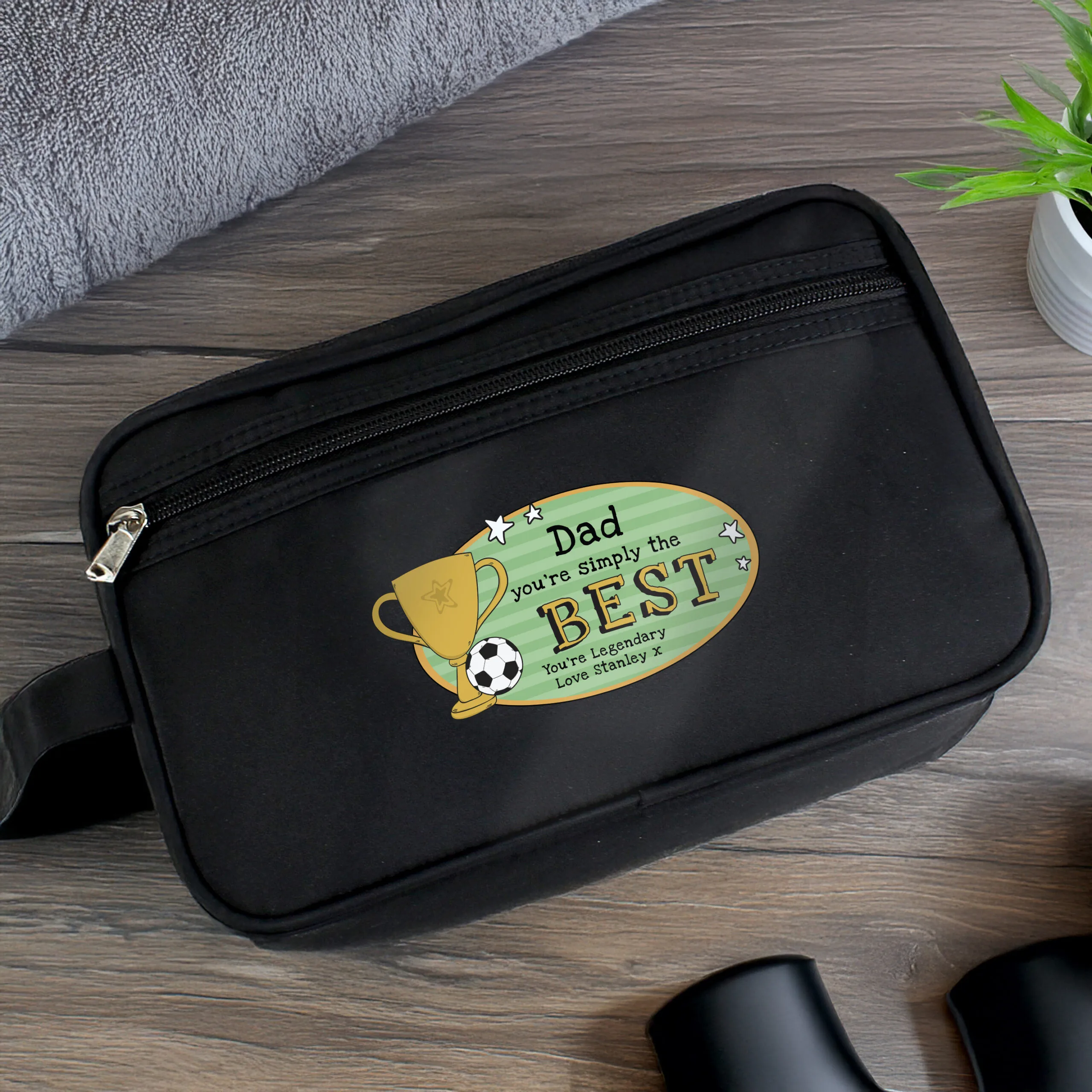 Personalised 'You're Simply The Best' Black Toiletry Bag - Image 3