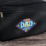 Personalised 'Super Dad' Black Toiletry Bag - Image 2