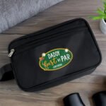 Personalised 'Best By Par' Golf Themed Black Toiletry Bag - Image 3