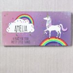 Personalised Rainbow Unicorn Design Wooden Jewellery Hooks - Image 2