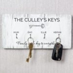 Personalised Any Message & Names Classic Wooden Key Hooks