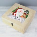 Personalised Colourful Santa & Reindeer Design Large Wooden Christmas Eve Box - Image 5