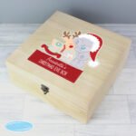Personalised Tiny Tatty Teddy Colourful Large Wooden Christmas Eve Box
