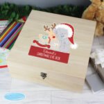 Personalised Tiny Tatty Teddy Colourful Large Wooden Christmas Eve Box - Image 3