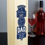 Personalised 'Happy Father's Day No. 1 Dad' Wooden Wine Bottle Gift Box - Image 2