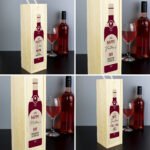 Personalised Any Message Red Bottle Design Wooden Wine Bottle Gift Box - Image 2