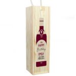 Personalised Any Message Red Bottle Design Wooden Wine Bottle Gift Box - Image 6
