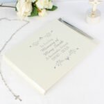 Personalised Any Message Sentiments Leaf Design Hardback Guest Book & Pen - Image 4