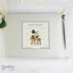 Personalised Boofle Wedding Hardback Guest Book & Pen - Image 2