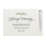 Personalised 'In Loving Memory' Hardback Guest Book & Pen - Image 5