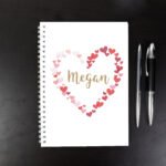 Personalised Confetti Hearts Design A5 Notebook