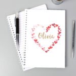 Personalised Confetti Hearts Design A5 Notebook - Image 2