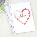 Personalised Confetti Hearts Design A5 Notebook - Image 3