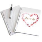 Personalised Confetti Hearts Design A5 Notebook - Image 4