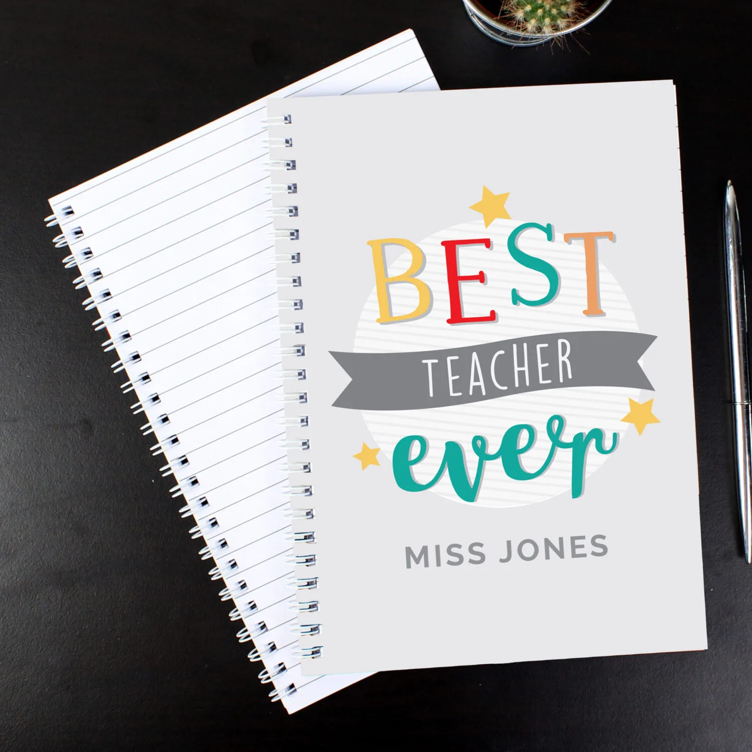 Personalised 'Best Teacher Ever' A5 Notebook - Image 1