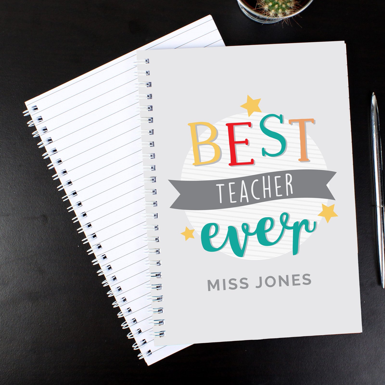 P0712A45 Personalised 'Best Teacher Ever' A5 Notebook Personalised 'Best Teacher Ever' A5 Notebook - Image 1