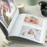 Personalised New Baby Moon & Stars Design Square Photo Album - Image 3
