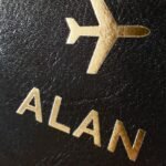 Personalised Gold Name Black Leather Passport Holder - Image 2