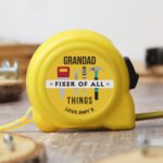 Personalised 'Fixer of All Things' Yellow Tape Measure