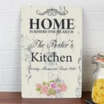 Personalised 'Home Is Where The Heart Is' Shabby Chic Aluminium Sign