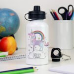 Personalised Children's Rainbow Unicorn Design Aluminium Drinks Bottle - Image 2