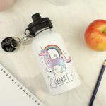 Personalised Children's Rainbow Unicorn Design Aluminium Drinks Bottle - Image 3