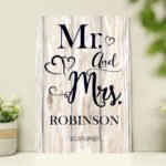 Personalised 'Mr And Mrs' Hearts Design Aluminium Sign - Image 4