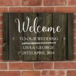 Personalised Any Message Walnut Wood Grain Design Aluminium Sign